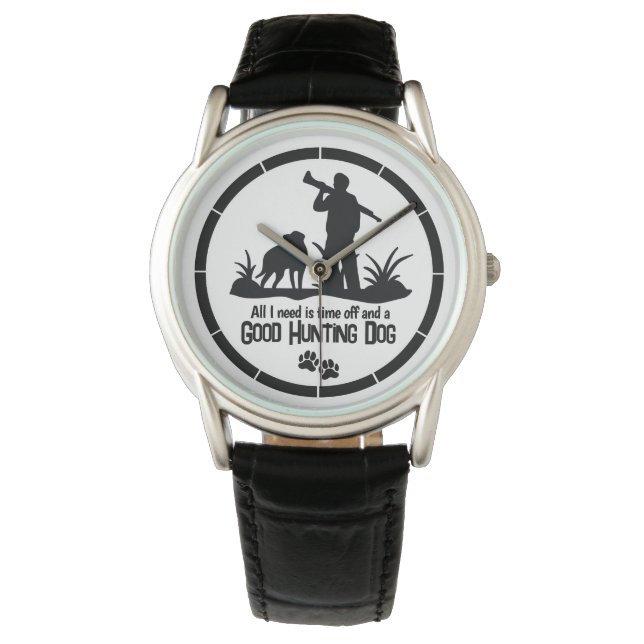 Relógio Cachorro Caça Cotação Rifle Hunter Watch (Frente)