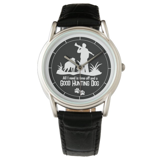 Relógio Cachorro Caça Cotação Rifle Hunter Watch (Frente)