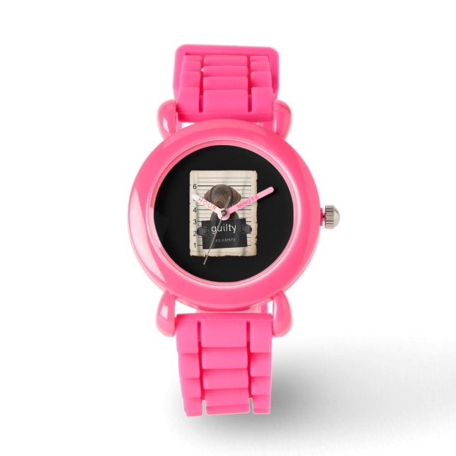 Relógio Cachorro | Chocolate Culpado Labrador Mau Cão (Frente)