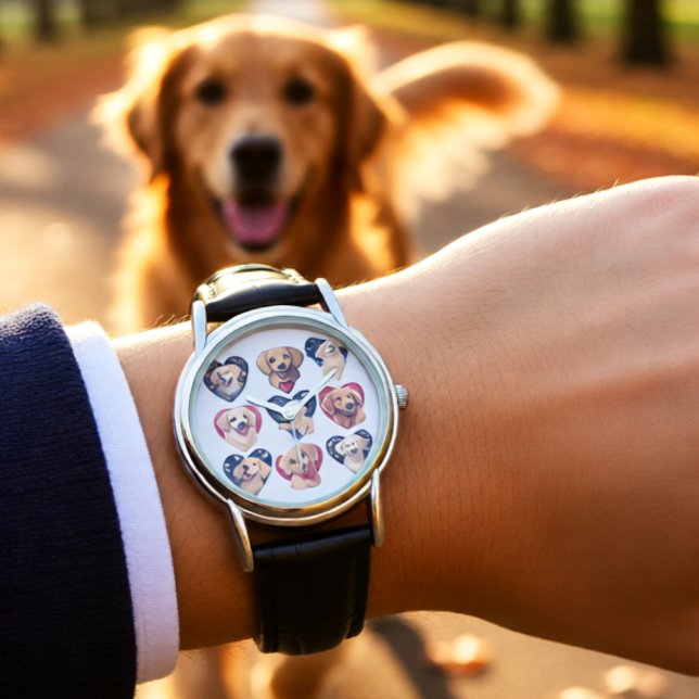 Relógio Cachorro do namorados Ouro (Valentine Golden Retriever Heart Cute Dog Lover Watch)