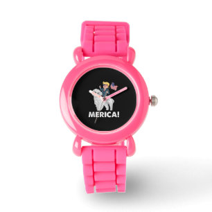 Relógio Cachorro  Merica Trump Andando Maltês 4 De Julho