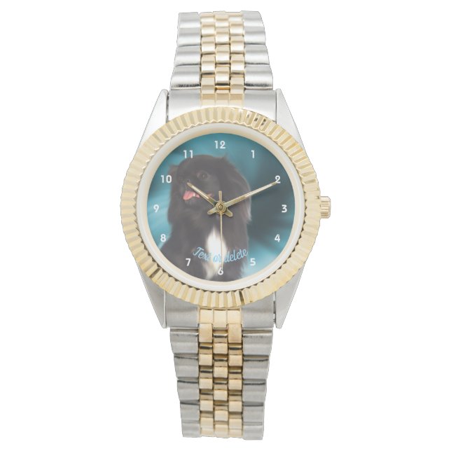 Relógio Cachorro Pequim Preto Cujo Cachorro É Personalizad (Frente)