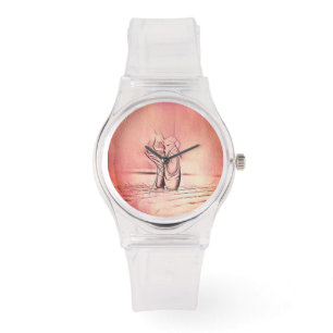 Relógio Calçados cor-de-rosa no ponteiro