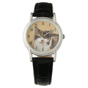 Relógio Calico Cat Painting - Gato Original Bonito