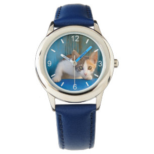 Relógio Calico Gato Bonito Gatinho Engraçado Olhos Fotogr