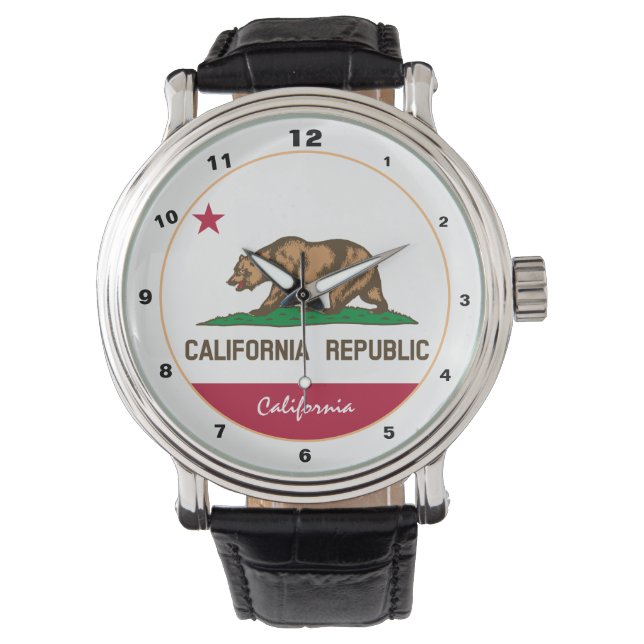 Relógio California Flag & California fashion USA /design (Frente)