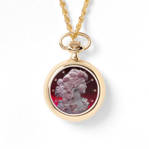 RELÓGIO CAMEO, SENHORA COM UVA E VINHAS ANTIGOS