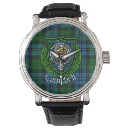 Relógio Campbell Scottish Clan Tartan & Crest