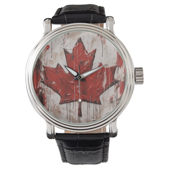 Relógio Canada Day Maple Leaf Watch (Frente)