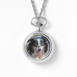 Relógio Cão Collie de Borda Triangular Personalizado