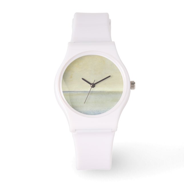 Relógio Capa de mar com Sunset Laranja Tranquilo (Frente)