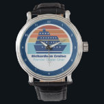 Relógio Capitão Sunset de Navio de Cruzeiro Personalizado<br><div class="desc">Legal relógio de cruzeiro personalizado para sua reunião familiar ou viagem de férias de primavera às Bermudas,  Bahamas ou O Caribe. Personalize esta bonitinha para um trabalhador marítimo ou comandante de barco.</div>