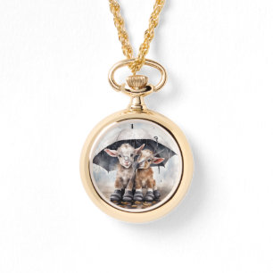 Relógio Caprinos do dia chuvoso