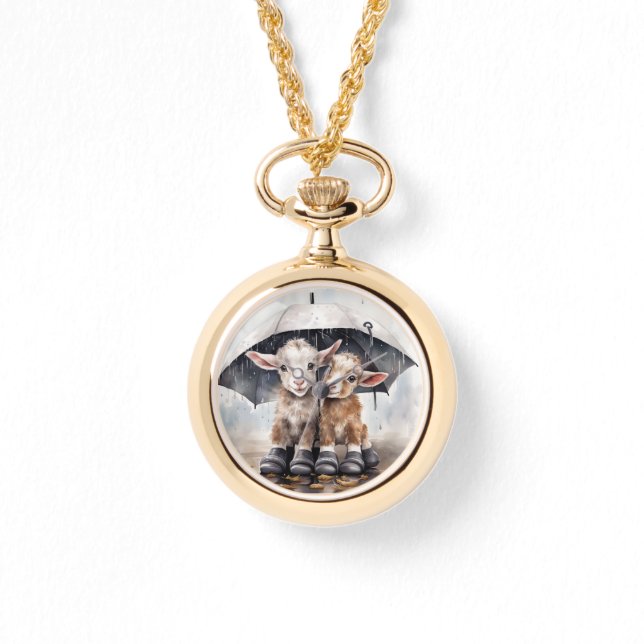 Relógio Caprinos do dia chuvoso (Frente)