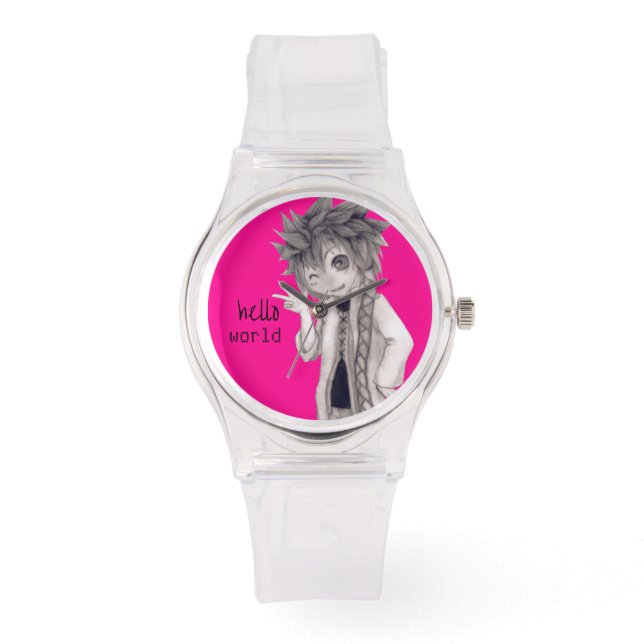 Relógio Cara de Anime Vestindo, Desenho Original (Frente)