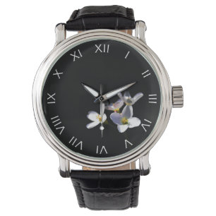 Relógio Cardamine Pratensis Flowers White Roman Num