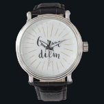 Relógio Carpe Diem - Design de Tipografia com Letra Mão<br><div class="desc">Apanhe o dia que Carpe Diem,  com a letra da mão,  Brushbraja Typografia Designer Men and Women Accessories Wrist Watch. Coordenando itens disponíveis em nosso compro!</div>