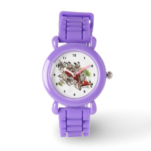 Relógio Carro de bombeiros Dalmatian bonito dos cães de