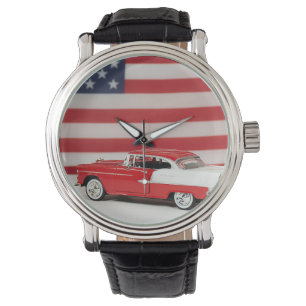 Relógio Carro Retroativo Com Bandeira Americana