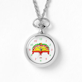 Relógio Cartões de natal Silver Necklace Watch