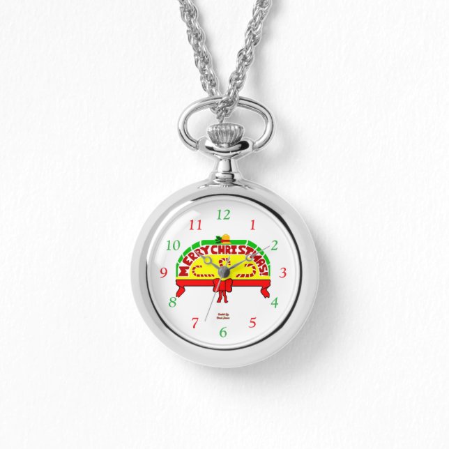 Relógio Cartões de natal Silver Necklace Watch (Frente)