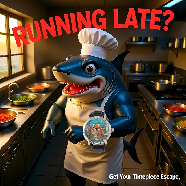 Relógio Cartoon Crab Reading in Underwater-themed Bathroom (Criador carregado)