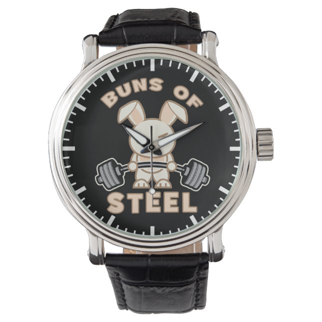 Relógio Cartoon De Coelhinho De Workout - Pedras De Aço -  (Frente)