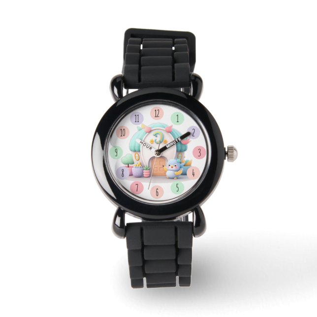 Relógio Casa pequena com um garoto dragão (Frente)