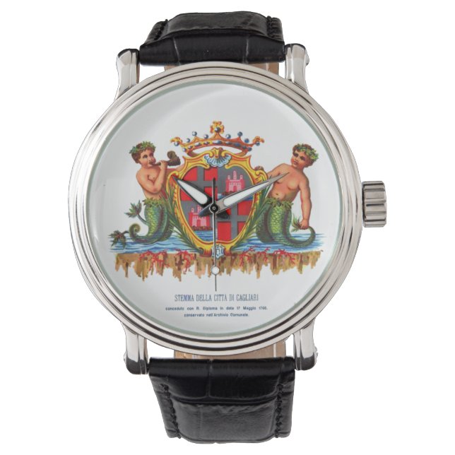 Relógio Casaco de Armas de Cagliari, Sardenha (Frente)