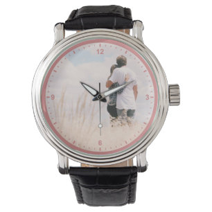 Relógio Casais De Amor Modelo De Fotografia Rosa cor-de-ro