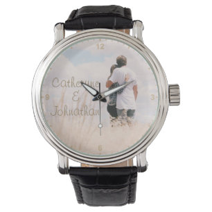 Relógio Casais de Amor Nomes de Modelos de Foto Números