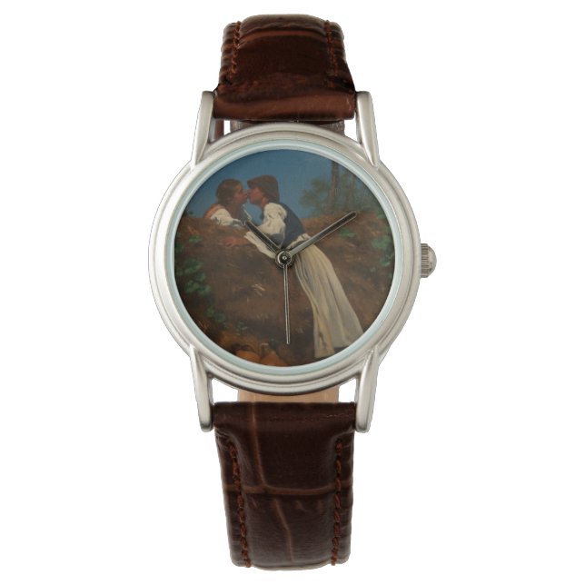 Relógio Casal de beijo (The Kiss) (por von Pettenkofen) (Frente)
