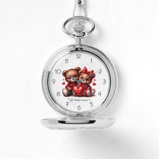 Relógio Casal do Urso dia de os namorados Apaixonado