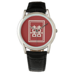 Relógio Casamento chinês vermelho da felicidade dobro do