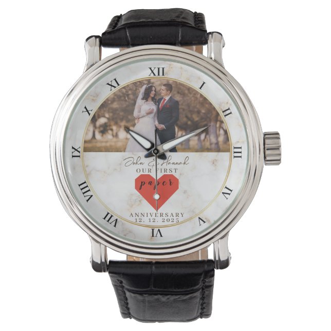 Relógio Casamento de Papel Personalizado de 1rua de Aniver (Frente)