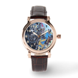 Relógio cavaleiros medievais históricos a jorrar em cavalo