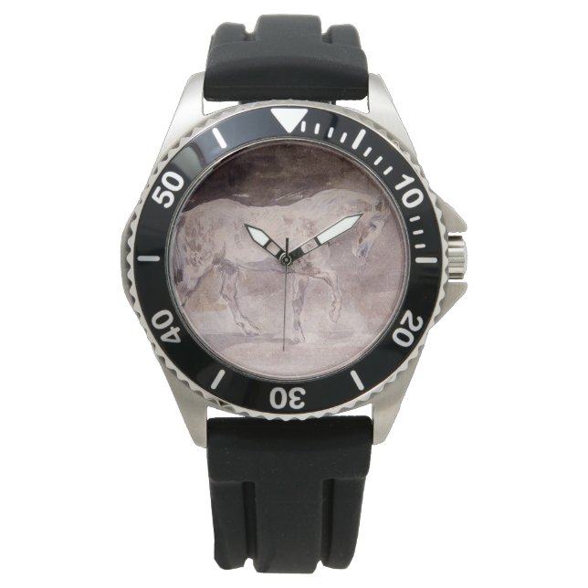 Relógio Cavalo Branco (por Eugene Delacroix) (Frente)