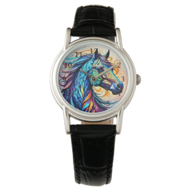 Relógio Cavalo multicolorido 22 colorido (Frente)