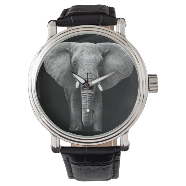 Relógio Celebrar o Dia Mundial do Elefante: Design majesto (Frente)