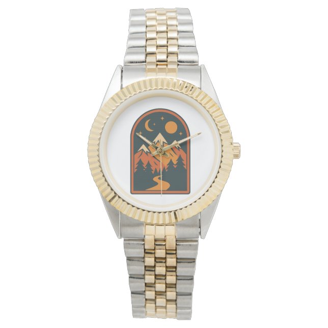 Relógio Celestial Landscape Unisex Two-Tone Bracelet Watch (Frente)