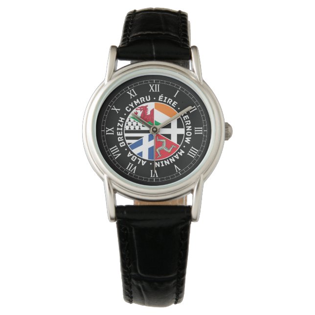 Relógio Celtic Nations Flags Ireland Wales Scotland Watch (Frente)