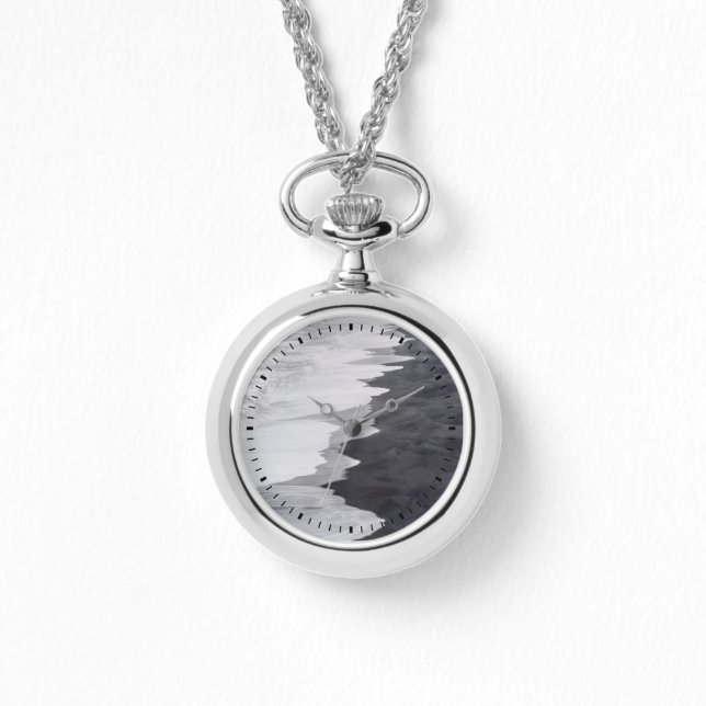 Relógio Cena de praia em preto e branco (Frente)