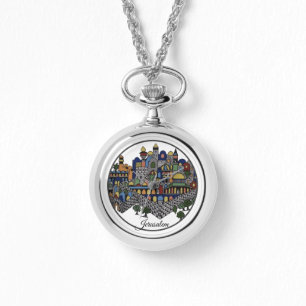 Relógio Cerâmica Colorida Jerusalém