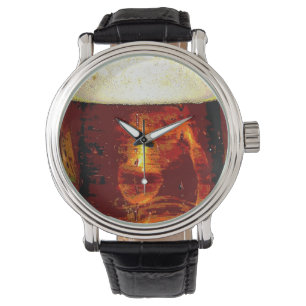 Relógio Cerveja e espuma