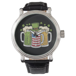 Relógio Cerveja Irlandesa Irlanda EUA Bandeira Americana D