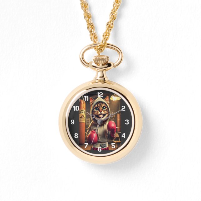 Relógio Champ Boxing? - Gatos com luvas de boxe (Frente)