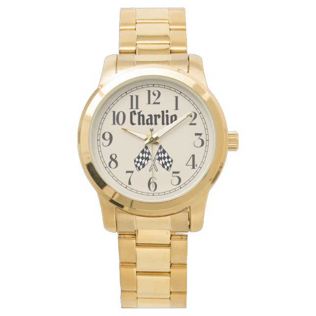 Relógio Charlie's Crossed Checkered Flags Watch (Frente)
