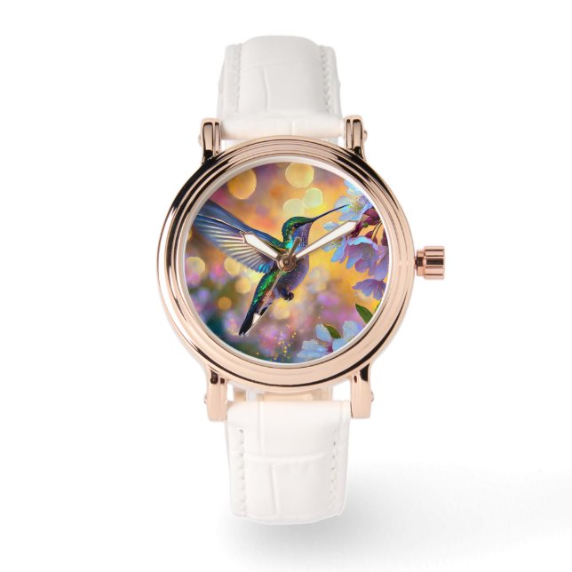 Relógio Cherry Blossom Fantasy Hummingbird (Frente)