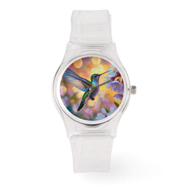 Relógio Cherry Blossom Fantasy Hummingbird (Frente)