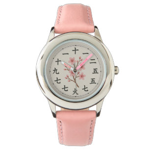 Relógio Cherry Blossom Kanji Face Design